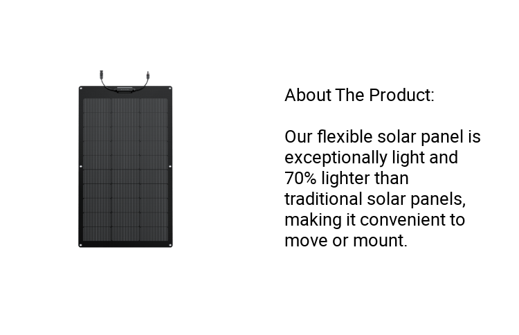 Ecoflow 100W Flexible Solar Panel Portable Lightweight IP68 Weatherproof Fast Charging With High Solar Conversion Monocrystalline Silicon Solar Panel