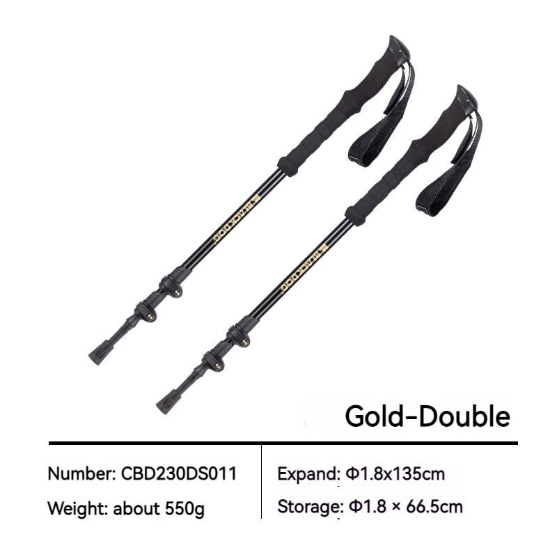 BLACKDOG Outdoor Telescopic 66.5-135CM Walking Trek Rod Stick Ultralight 6061 Aluminum Alloy Portable 3-Section External Lock Stick Trekking Poles