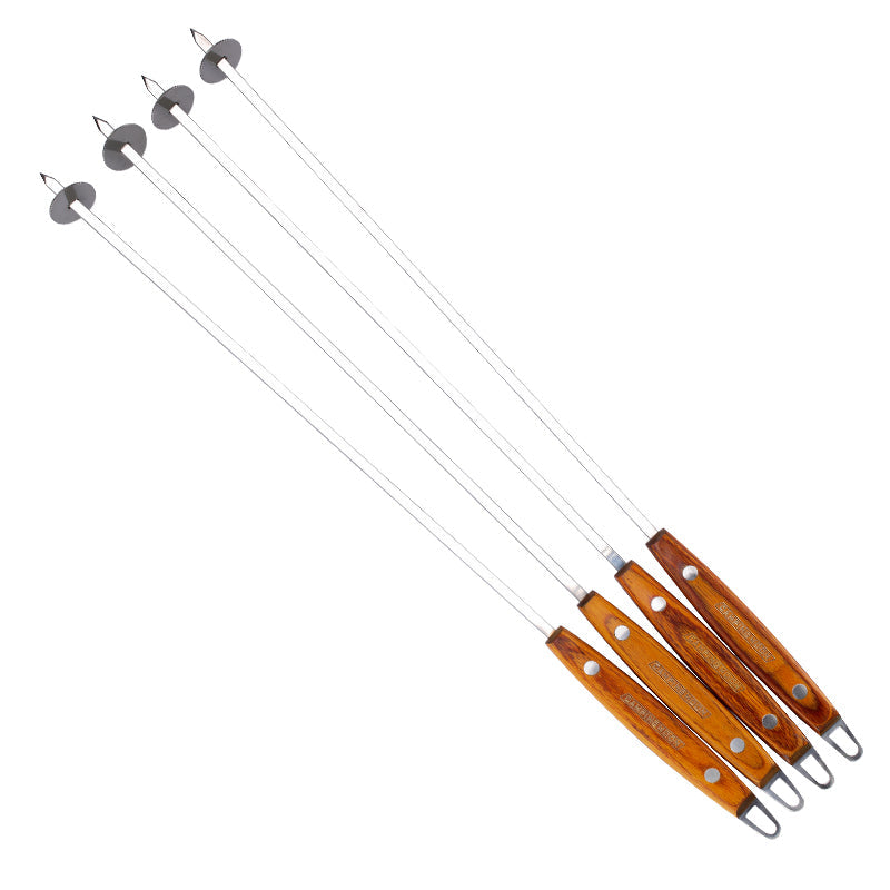 CAMPINGMOON 8pcs Stainless Steel BBQ Grill Skewers Set Flat Stick Outdoor Cooking Reusable Camping Barbeque Tool Equipment With Canvas Storage Bag Camping Hiking Picnic Beach Travel Heavy Duty Original Camping Moon