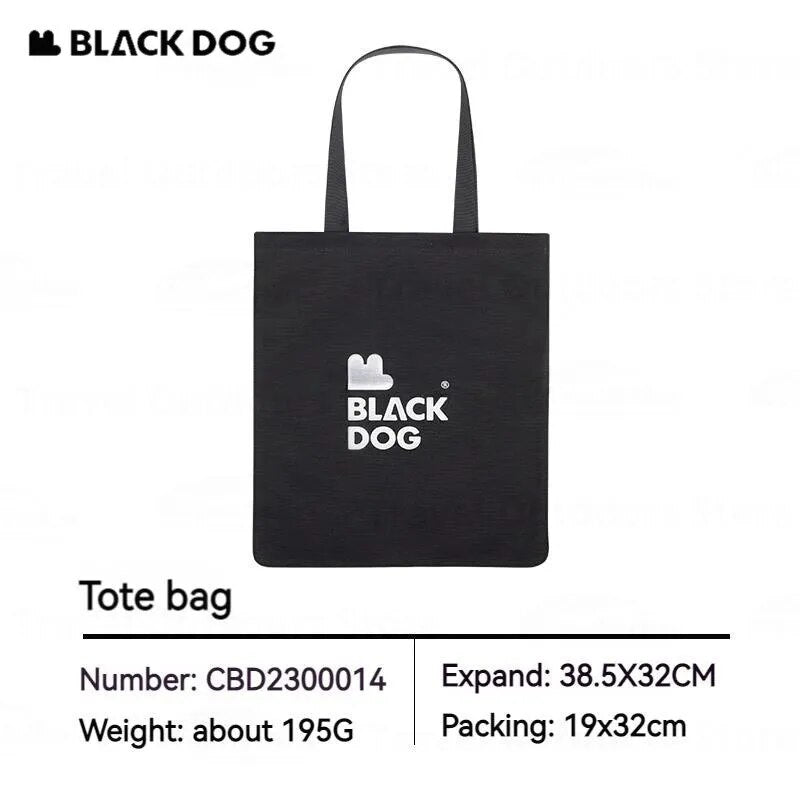 BLACKDOG Black Mutli-Functional Shopping Bag Portable Ultralight Storage Tote Bag Strong Durable Wear Resistant Carrying Bag Eco Bag With Zipper