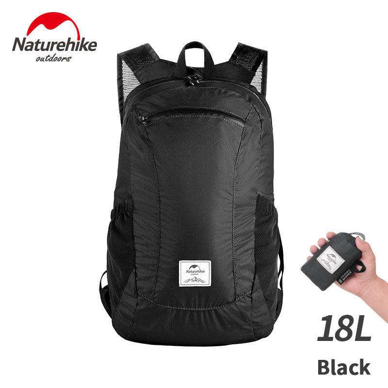 Naturehike 18L Waterproof Backpack Portable Ultralight Foldable Unisex Backpack Large Capacity Bag Soft And Breathable Wear Resistant Camping Travel Hiking Bag