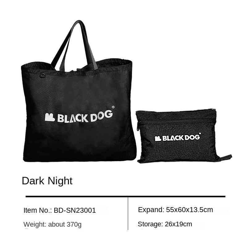 BLACKDOG Black Mutli-Functional Shopping Bag Portable Ultralight Storage Tote Bag Strong Durable Wear Resistant Carrying Bag Eco Bag With Zipper