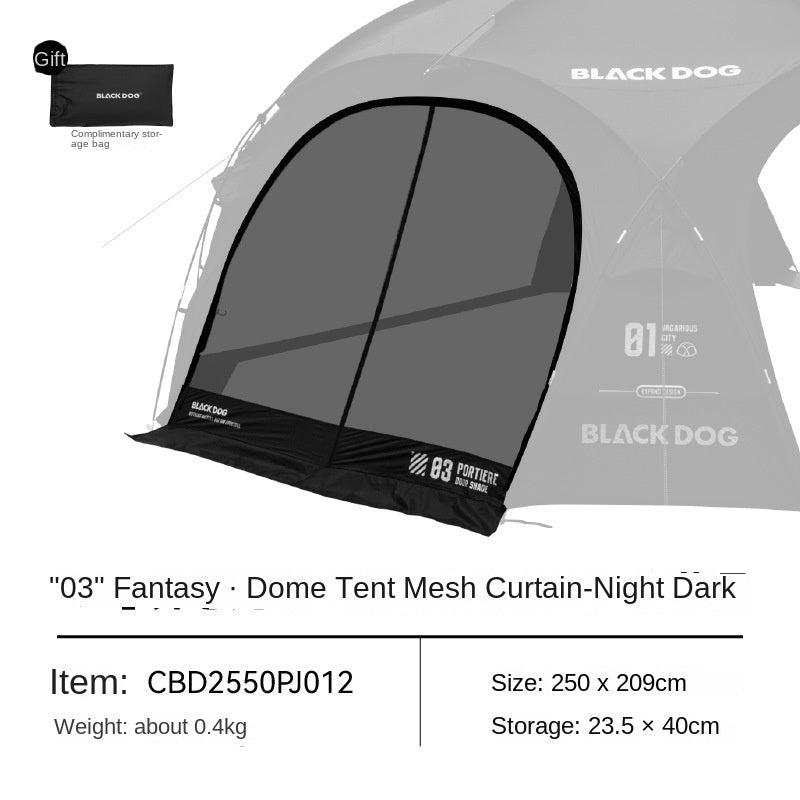 Blackdog WONDERLAND Series Modular Dome Tent Geodesic Style Tactical Black Multiple Setup Large Space Unlimited Connection Outdoor Camping Tent Rainproof