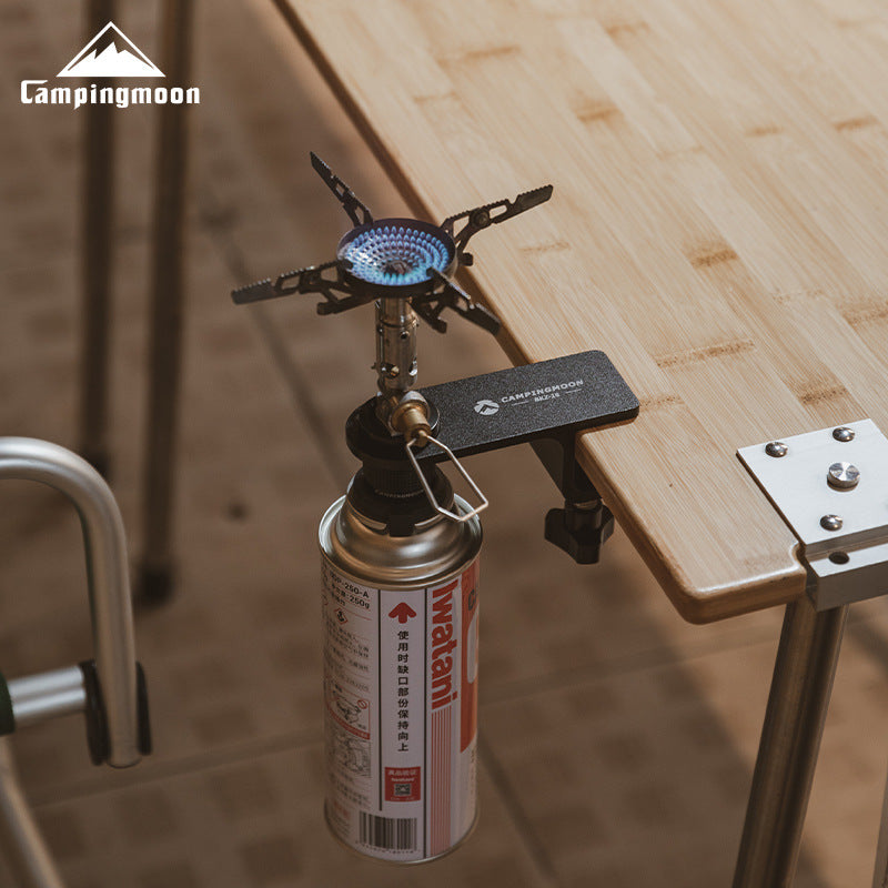 Campingmoon BKZ-18 Butane Gas Tank Mounting Bracket Screw Type Gas Cylinder Expansion Fixture Stove Desktop Tabletop Side Table Bracket Lamp Lantern