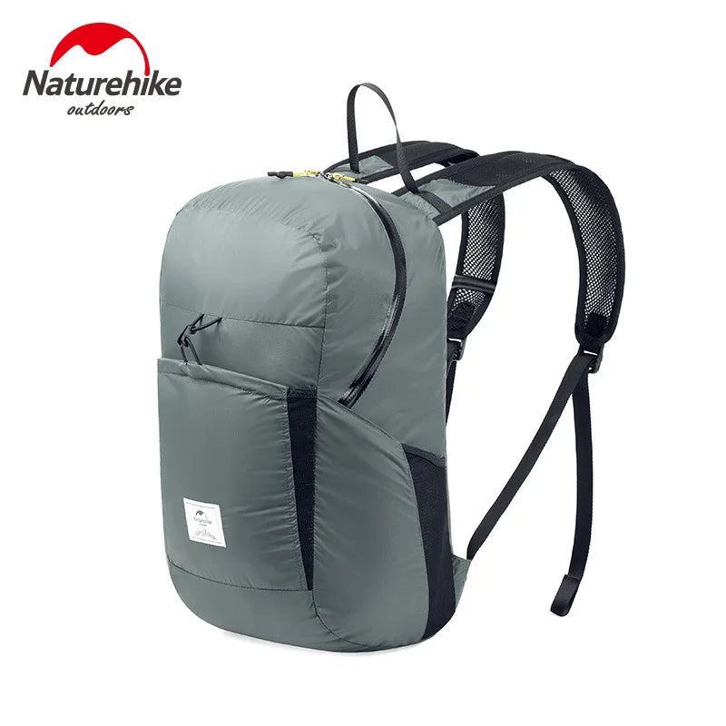 Naturehike 18L Waterproof Backpack Portable Ultralight Foldable Unisex Backpack Large Capacity Bag Soft And Breathable Wear Resistant Camping Travel Hiking Bag