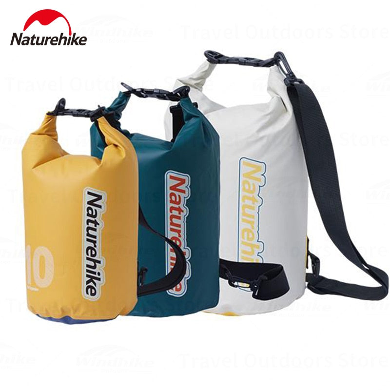 Naturehike Portable Heavy Duty Outdoor Bag IPX6 Waterproof Backpack Ultralight Bag 500D PVC Coating Wet And Dry Separation Fishing Snorkeling Swimming
