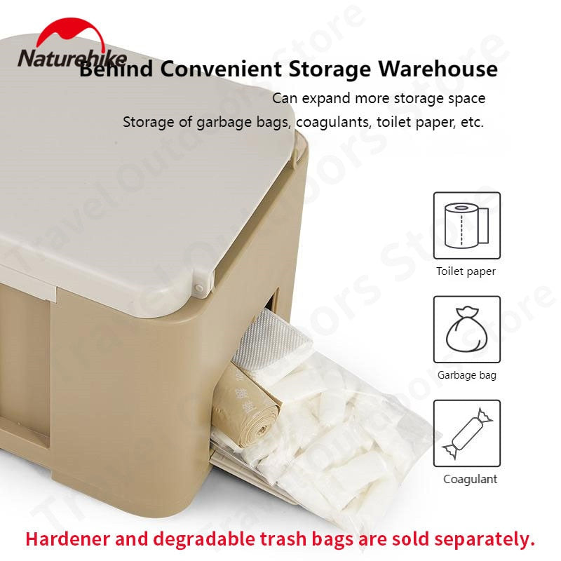 Naturehike Portable Outdoor Camping Travel Toilet Detachable Internal Liner Optional Biodegradable Trash Waste Garbage Storage Bag Liquid Coagulant