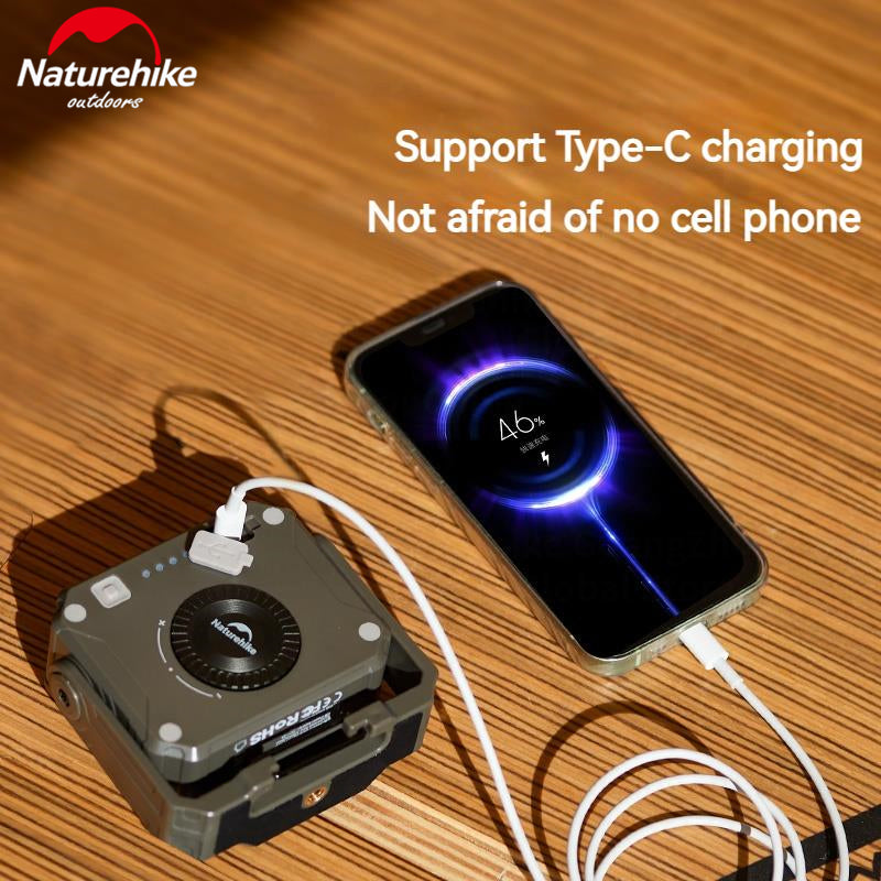 Naturehike Wide Range Floodlight Outdoor Portable Square Mini Light Hanging Rechargeable Lamp Lantern Emergency Light Waterproof Up To 48H Usage Time