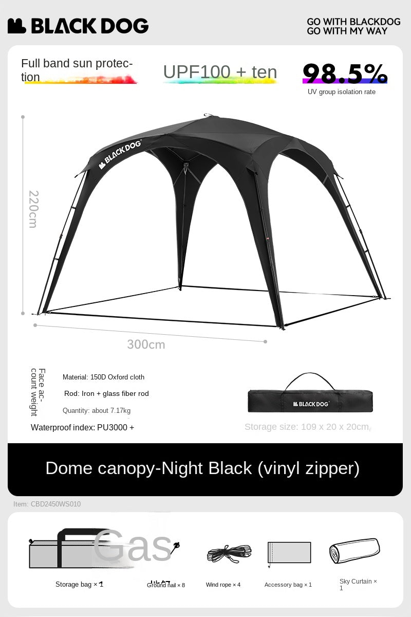 BLACKDOG DOME SKY Automatic Modular Multiple Setting Canopy Tent Unlimited Connection Bedroom Living Area Waterproof Outdoor Fast Build 4-12 Person Unicorn