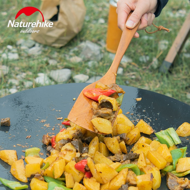 Naturehike Natural Solid Wooden Spatula Cooking Tool Kitchen Utensil Spoon Rice Soup Ladle Tableware Acacia Wood Portable Daily Picnic Pan Shovel