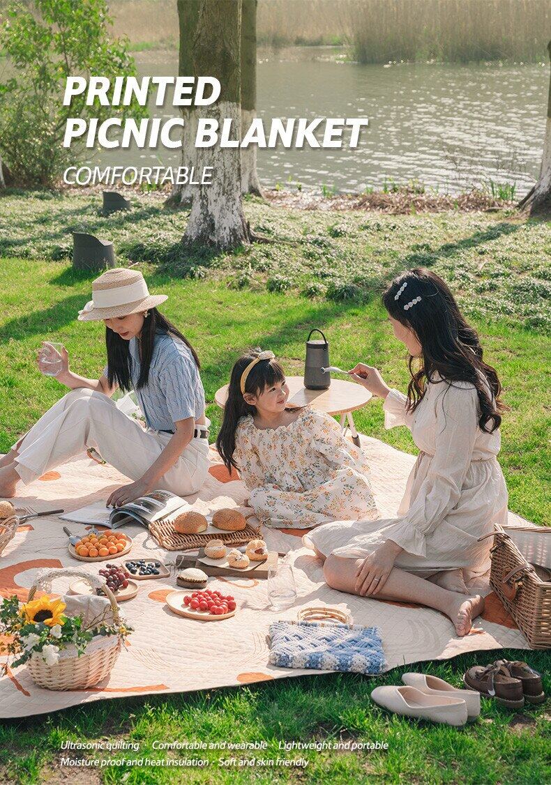 Naturehike Printed Picnic Mat Blanket Portable Waterproof Washable Double-Sided Outdoor Camping Comfortable Foam Pad Small Medium Large