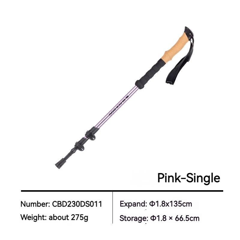BLACKDOG Outdoor Telescopic 66.5-135CM Walking Trek Rod Stick Ultralight 6061 Aluminum Alloy Portable 3-Section External Lock Stick Trekking Poles
