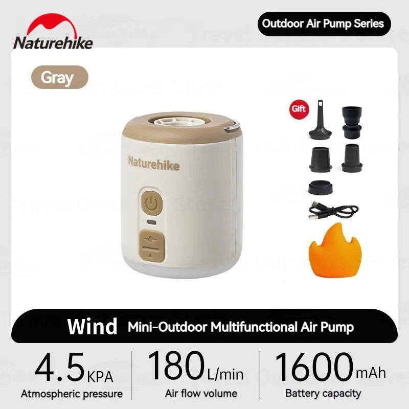 Naturehike WIND MINI Multifunctional Air Pump Lantern Lamp Light Inflatable Pump Inflate Deflate USB C Rechargeable Tent Mattress Bed Pillow Mat Bed