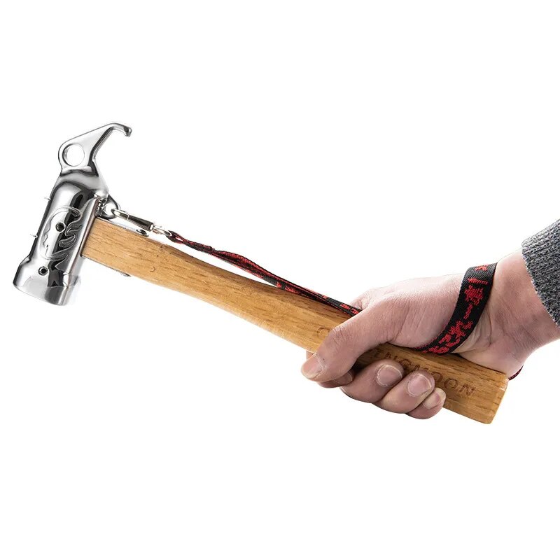 CAMPINGMOON C-5 Rhino Camping Hammer Portable Lightweight Multi-Purpose Stainless Steel Copper Head Solid Wood Handle Tent Peg Stakes Ground Nail