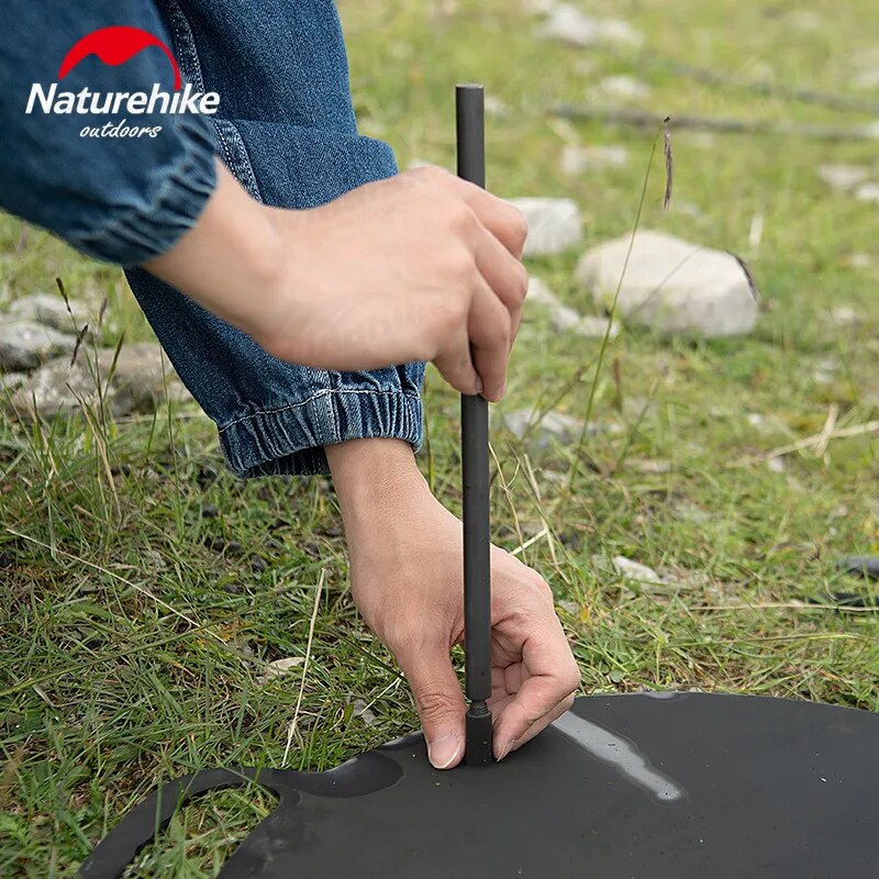Naturehike Large Baking Cooking Pan Non-Stick High Round Square Tripod Stand Stove Grill Top Frying Pan Korean BBQ Grilling Cast Iron with Storage Bag