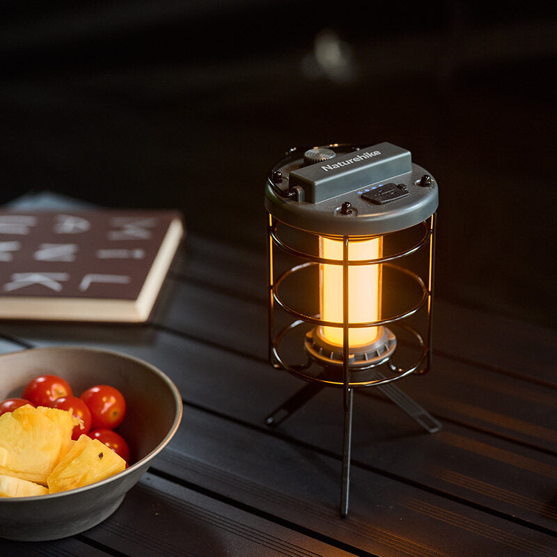 Naturehike Outdoor Camping LED Lantern Stepless Dimming Atmosphere Light Ambient Lighting Portable Hanging Tent Lamp IPX4 Waterproof USB Charging With Tripod Nature Hike