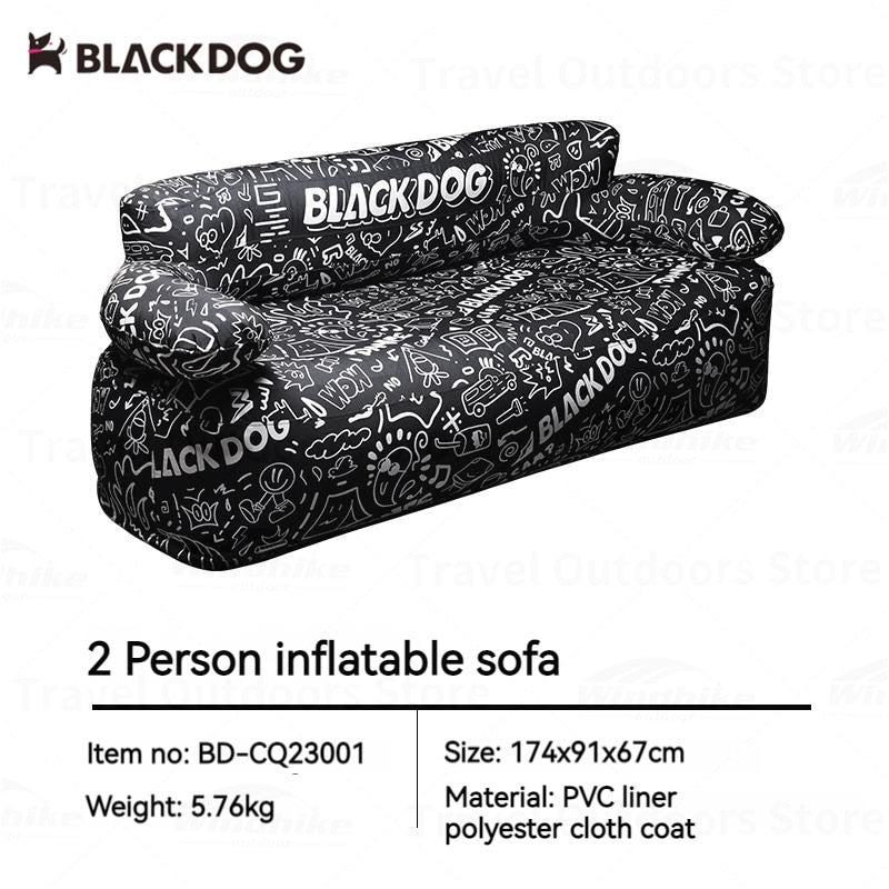 BLACKDOG Inflatable Lazy Sofa Outdoor 1-2 Persons Portable Leisure Graffiti Print Square Stool Folding Air Couch Sofa Folding Home Sofa Set