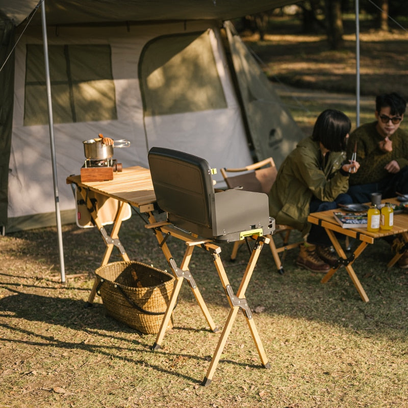 Naturehike STAR ROLL Camping Egg Roll Table Outdoor Portable Outdoor Picnic Travel BBQ Mobile Kitchen Solid Beech Wood Folding Table Load Bearing 30kg