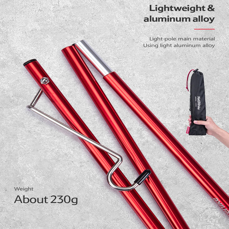 Naturehike Small Lamp Pole Outdoor Camping Aluminum Alloy Camp Lantern Post Holder Gas LED Light Rod Stick Tabletop Bracket or with Ground Nail