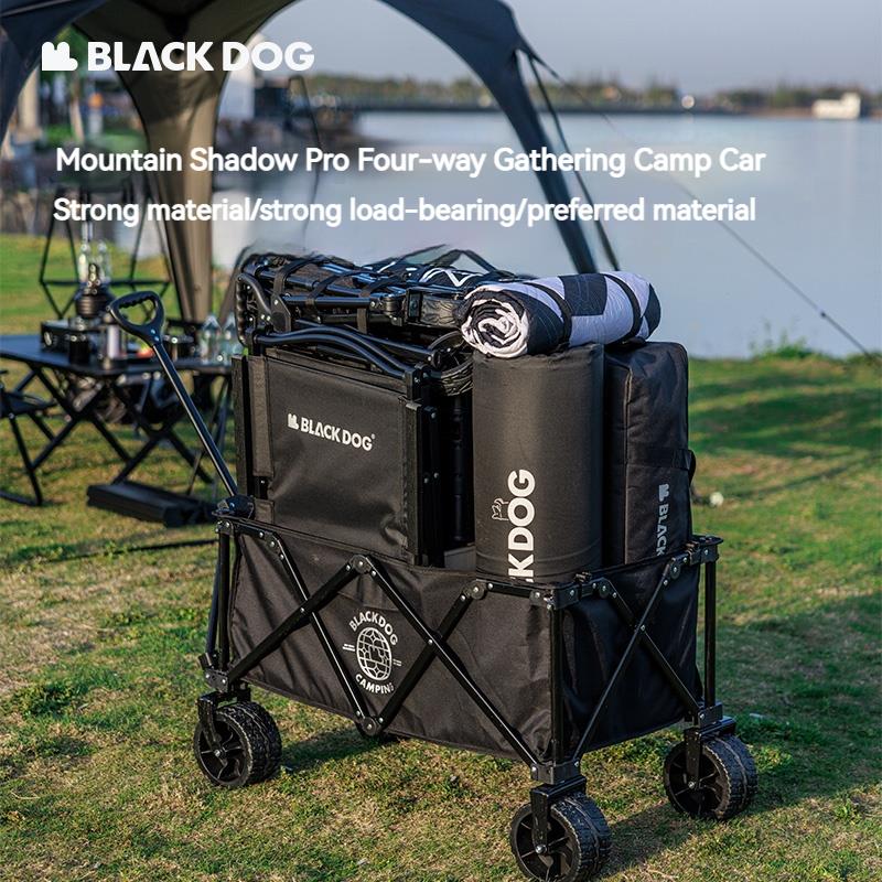 BLACKDOG Mountain Shadow Pro Camping Cart 150 Liters Large Capacity Folding Collapsible Cart Wagon Sundries Detachable Four-way Trolley With Brake