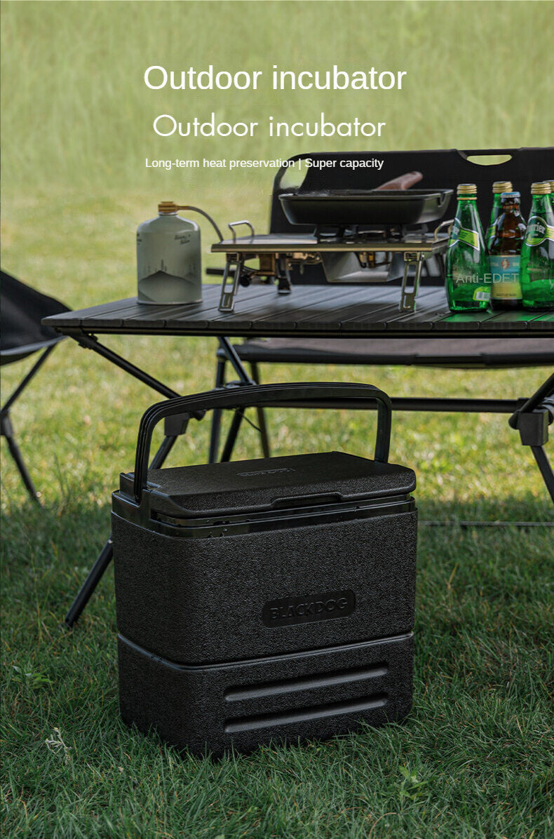 BLACKDOG Black Cooler Box Portable Lightweight Multipurpose 17L Large Capacity Ice Foods Drinks Hot/Cold Storage Box Cool Up To 48H Chiller Camping Hiking Picnic Beach Travel Outdoor Heavy Duty Original Black Dog