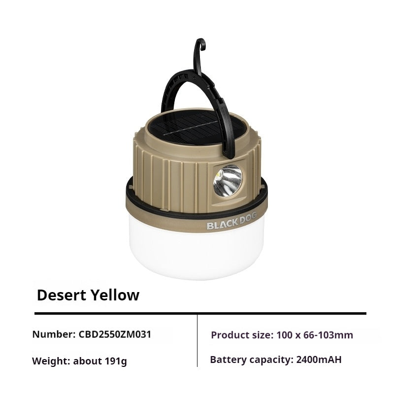 Blackdog Multifunctional Camping Light Portable Ultralight Rechargeable Atmosphere Hanging Lamp Solar Powered & Type-C Charging Emergency Lantern Outdoor