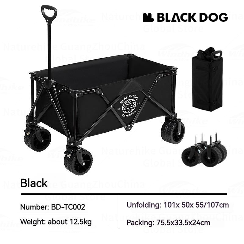 BLACKDOG Mountain Shadow Pro Camping Cart 150 Liters Large Capacity Folding Collapsible Cart Wagon Sundries Detachable Four-way Trolley With Brake