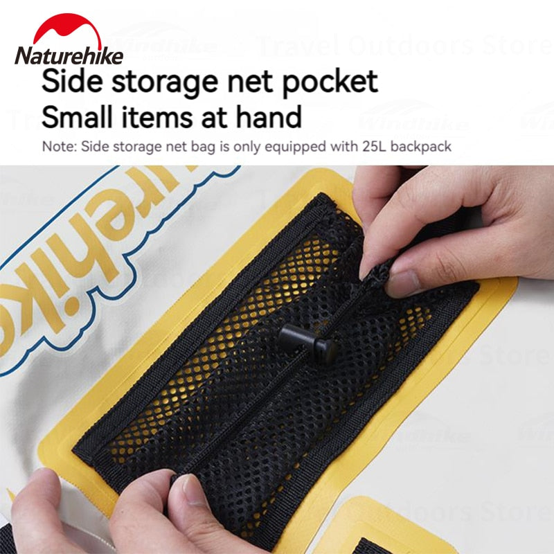 Naturehike Portable Heavy Duty Outdoor Bag IPX6 Waterproof Backpack Ultralight Bag 500D PVC Coating Wet And Dry Separation Fishing Snorkeling Swimming