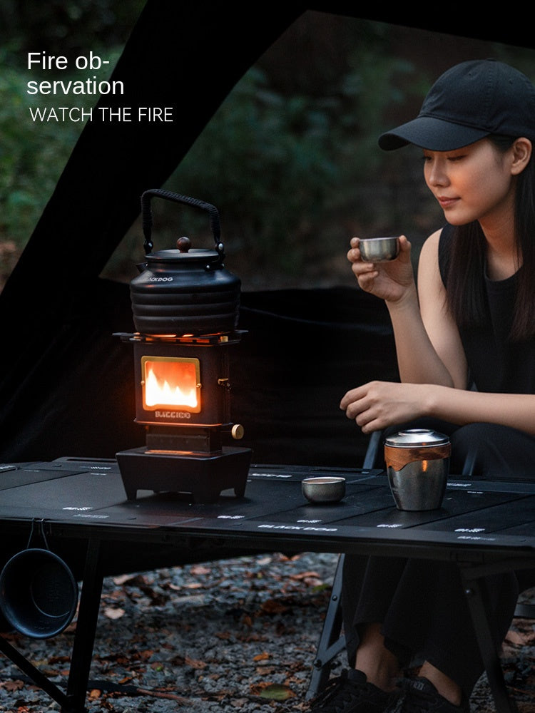 Blackdog CHAKRA Black Kerosene Lamp Portable Multifunctional Stainless Steel Mini Tabletop Cooking Stove Aesthetic Vintage Style Outdoor Camping Table Lantern Heater
