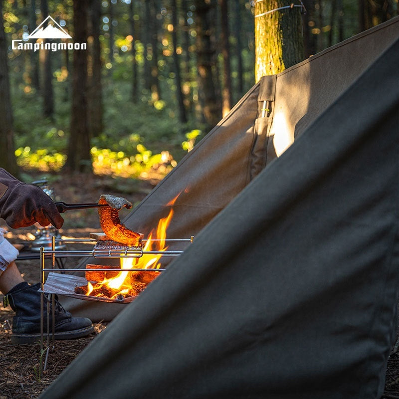 Campingmoon B-880 B-660 Canvas Fire Array Curtain Fireproof Windshield Cooking Grill Tarp BBQ Stove Windproof Cloth Wind Deflector Wind Resistance