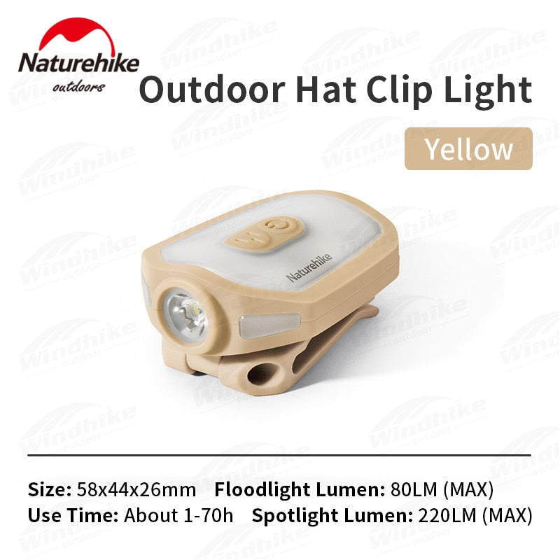 Naturehike Portable Hat Light Clip Outdoor Ultralight Led Headlights Night Lighting Led Lamp Fishing Hat Clip Adjustable Lighting Equipment Camping Hiking Beach Travel Heavy Duty Original Nature Hike