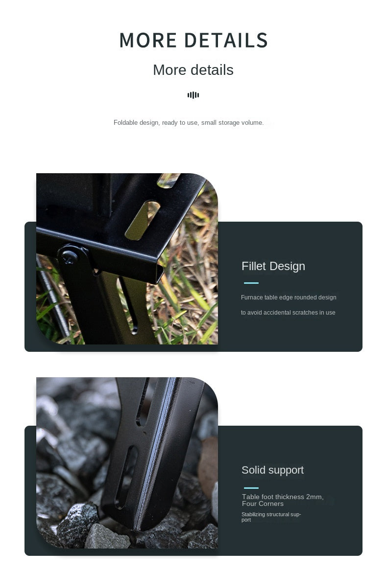 Campingmoon BKSK-310CP Black Mounting Bracket Portable Ultralight Stainless Steel Sturdy Stove Mount Butterfly Stove Folding With Storage Bag