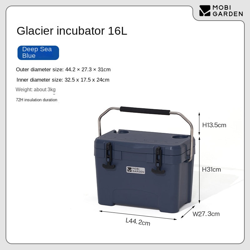 Mobi Garden GLACIER Incubator Cooler Series Portable Multipurpose Storage Box 16/25/36/50/75L Capacities Up To 120H Hot & Cold Insulated Preservation Rotomolded Ice Food Drink Cooler Bucket Outdoor Camping