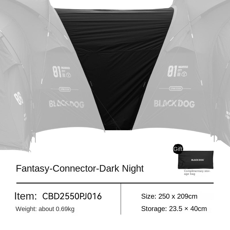 Blackdog WONDERLAND Series Modular Dome Tent Geodesic Style Tactical Black Multiple Setup Large Space Unlimited Connection Outdoor Camping Tent Rainproof