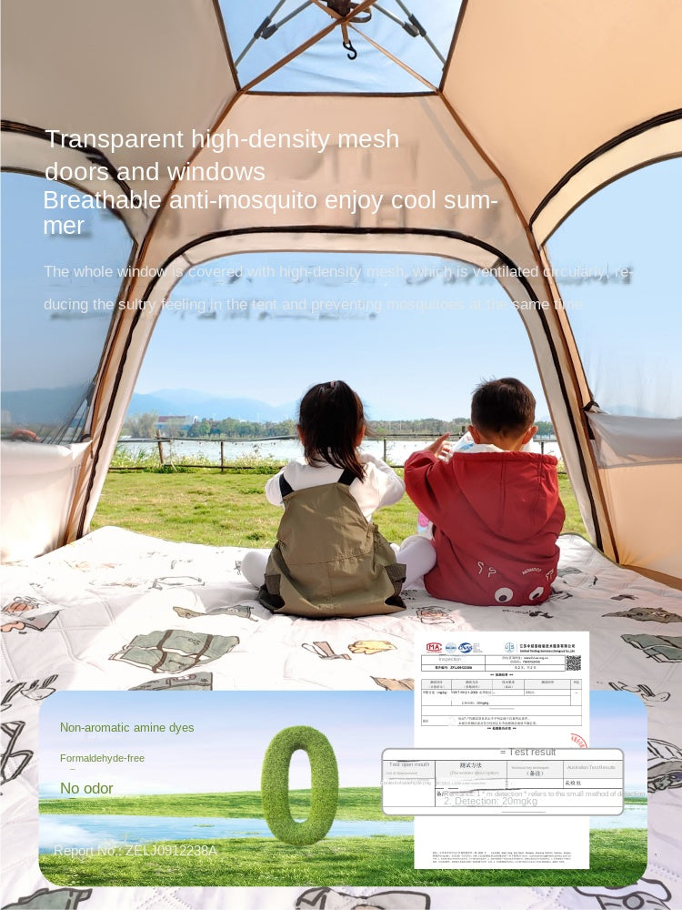 Vidalido COOCKOO Dome Automatic Tent Multi-Setup 2-in-1 Quick Fast Build Park Tent 2-3 Persons Silver Coated Sunscreen Waterproof Extended Canopy Outdoor