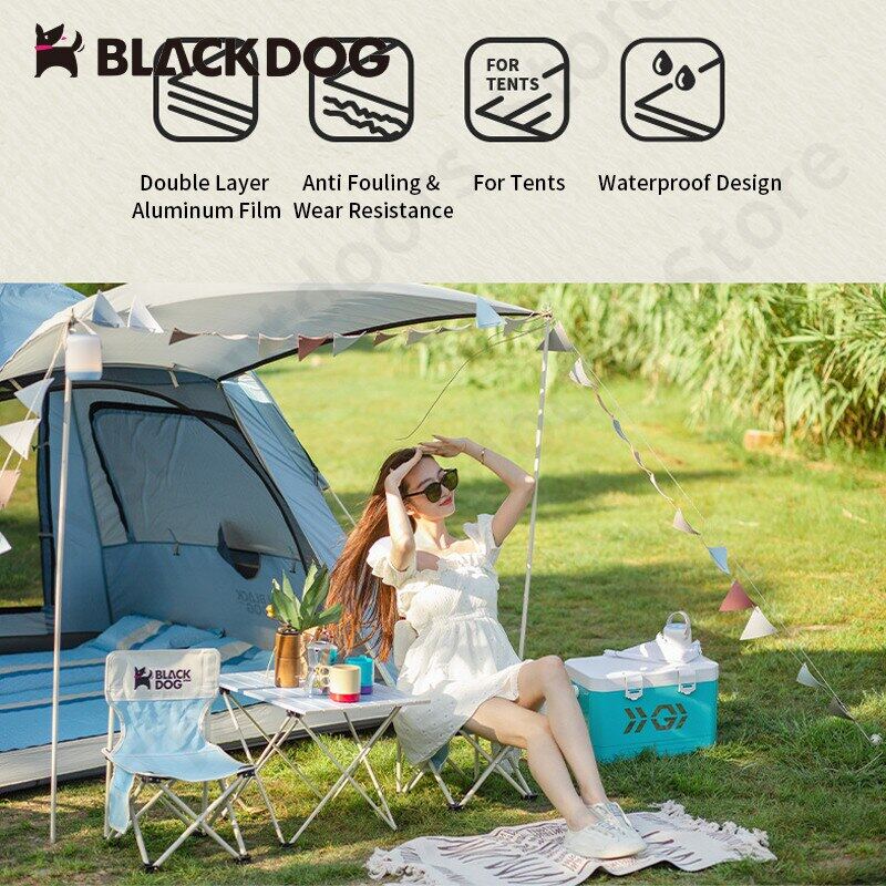 BLACKDOG Outdoor Camping Tent Ground Aluminum Foil Film Moisture Proof Folding Mat 3 Sizes Ultralight Floor Matting Footprint Ground Sheet Pad Black Dog