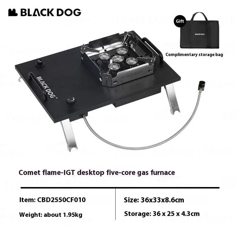 BLACKDOG COMET IGT Desktop Furnace Gas Stove 7200W Table Burner Strong Fire Heater Camping Cooking With Electronic Ignition
