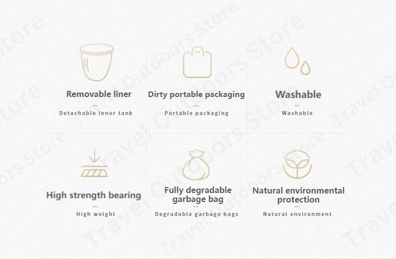 Naturehike Portable Outdoor Camping Travel Toilet Detachable Internal Liner Optional Biodegradable Trash Waste Garbage Storage Bag Liquid Coagulant
