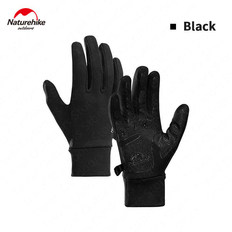 Naturehike Non-Slip Gloves GL10 Touch Friendly Breathable Anti-Slip Outdoor Hiking Full Finger Men Women Touchscreen Glove Black Green Gray Touch Screen