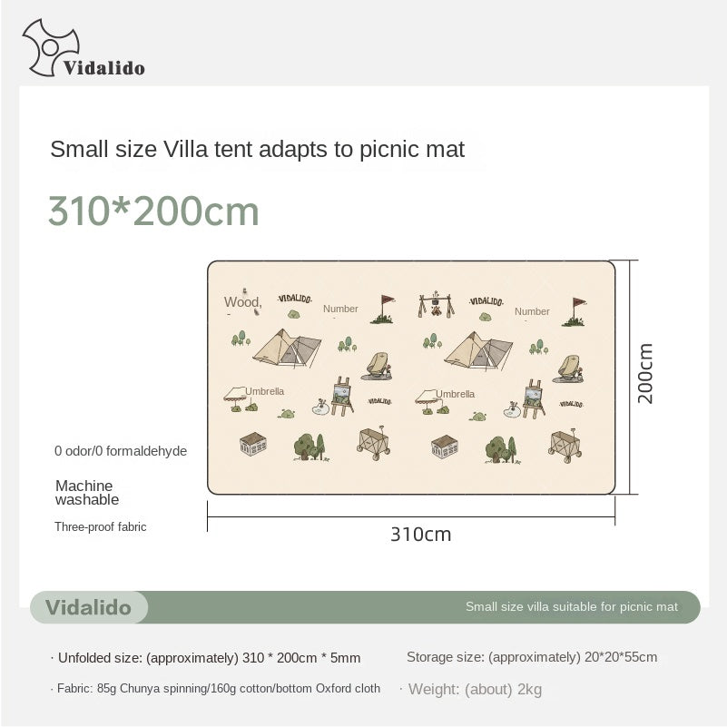 Vidalido VICORE Series Add-on Accessories Portable Groundsheet Mat Canopy Pole Thick Wear-Resistant Waterproof Moisture-proof Machine Washable Picnic