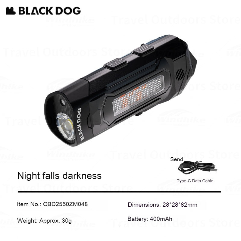 Blackdog EDC Mini Pocket Flashlight Portable Ultralight Tactical LED Flash Light Survival Emergency Multi-Functional Outdoor Lamp USB C Charging