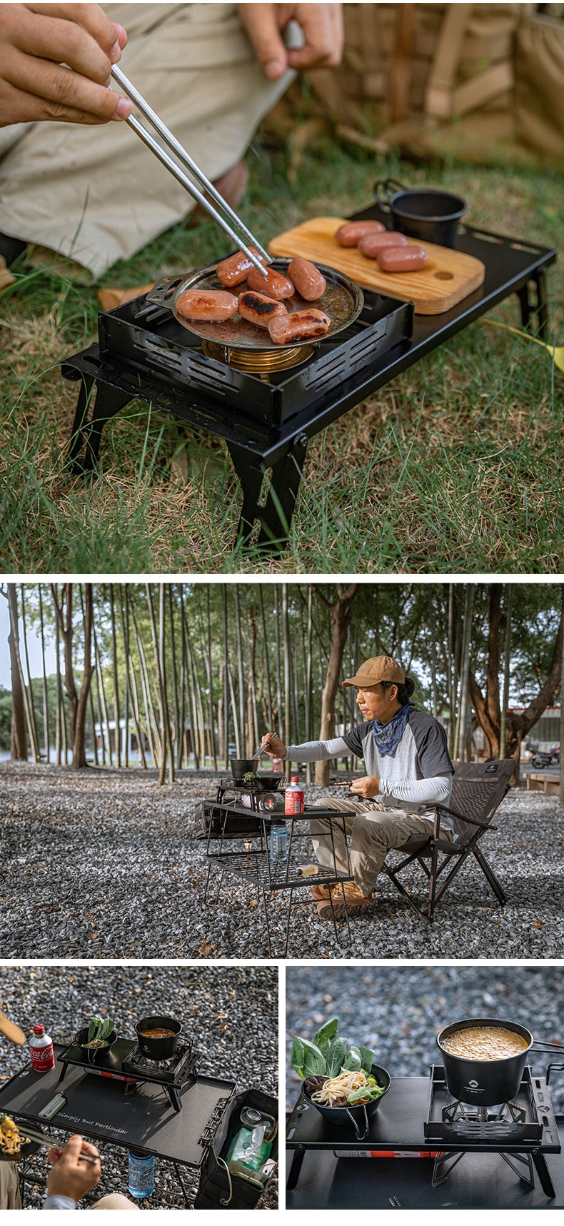 Campingmoon BKSK-310CP Black Mounting Bracket Portable Ultralight Stainless Steel Sturdy Stove Mount Butterfly Stove Folding With Storage Bag