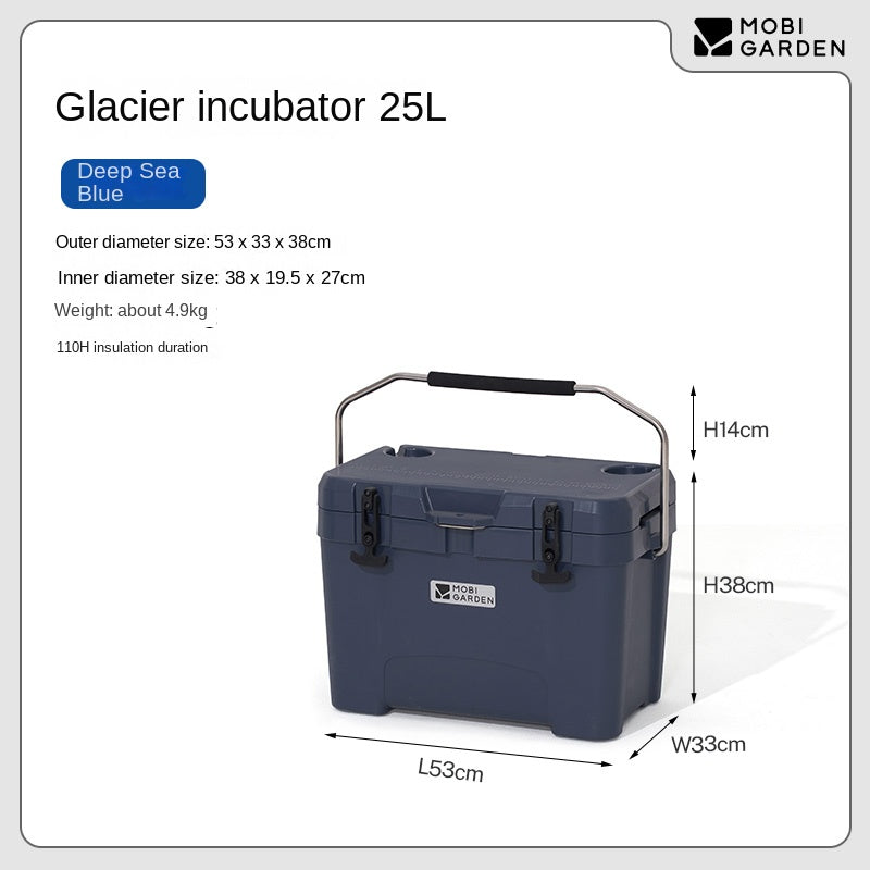 Mobi Garden GLACIER Incubator Cooler Series Portable Multipurpose Storage Box 16/25/36/50/75L Capacities Up To 120H Hot & Cold Insulated Preservation Rotomolded Ice Food Drink Cooler Bucket Outdoor Camping