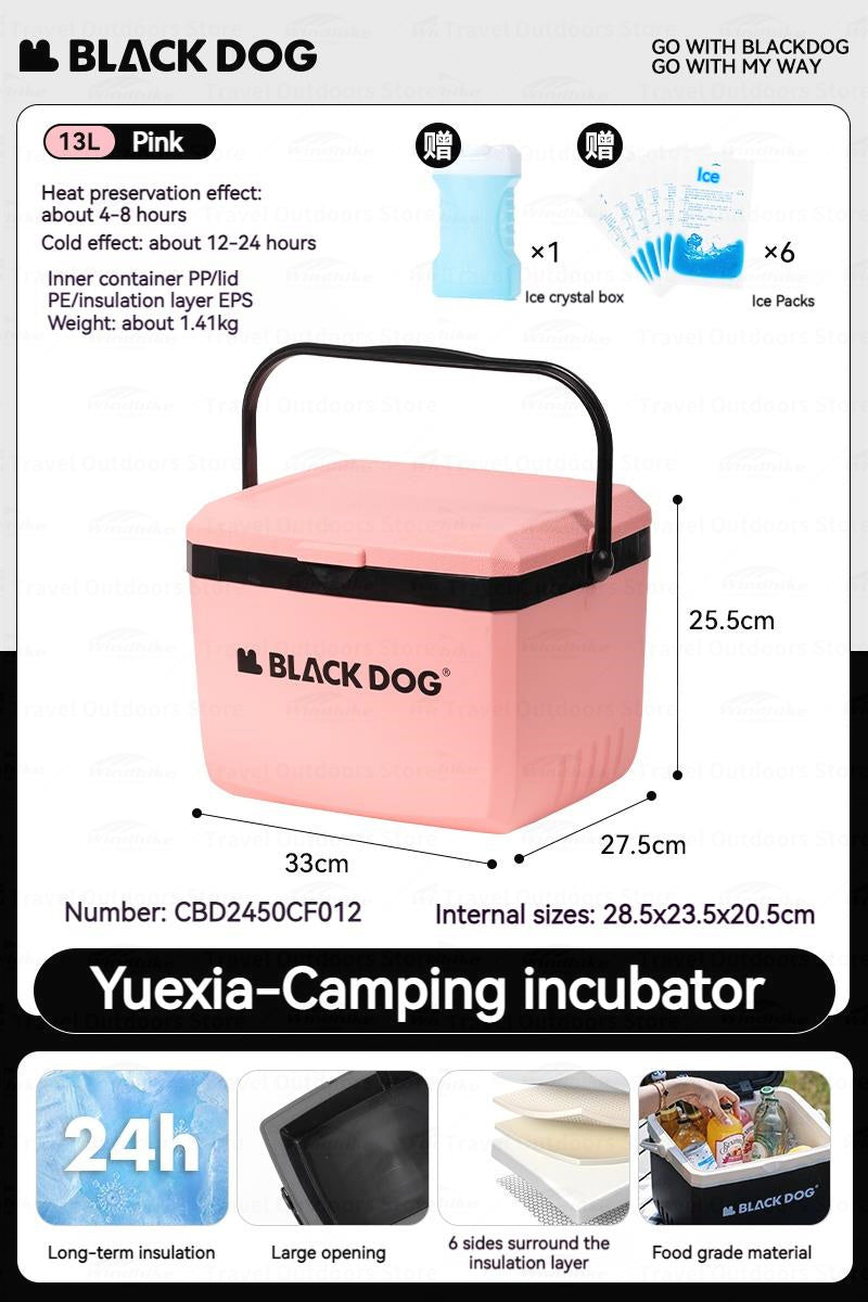 BLACKDOG ICELAND Cooler Storage Box 13L 25L Hot and Cold up to 48H Foods Drinks Ice Outdoor 3 Layer PP EPS Insulation Chest Container 50kg Max Load