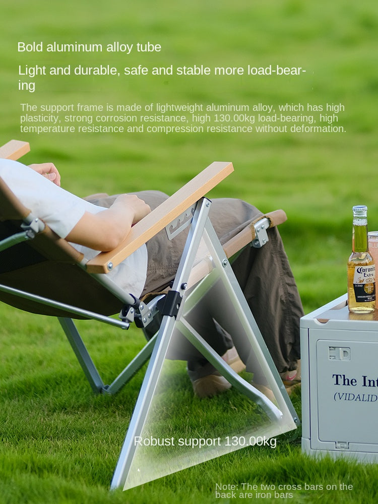 Vidalido Recliner Folding Camping Chair Portable Retractable Leisure Folding Seat Fishing Stool Outdoor Load Bearing Up To 130kg 900D Oxford Cloth