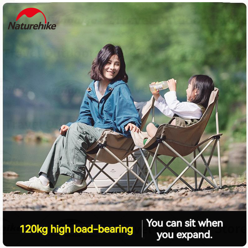 Naturehike Star and Moon T01 Gathering Camping Chair Portable X-Shaped Folding Leisure Relax Lazy Chair With Armrest Lounge Fishing Tourist Garde