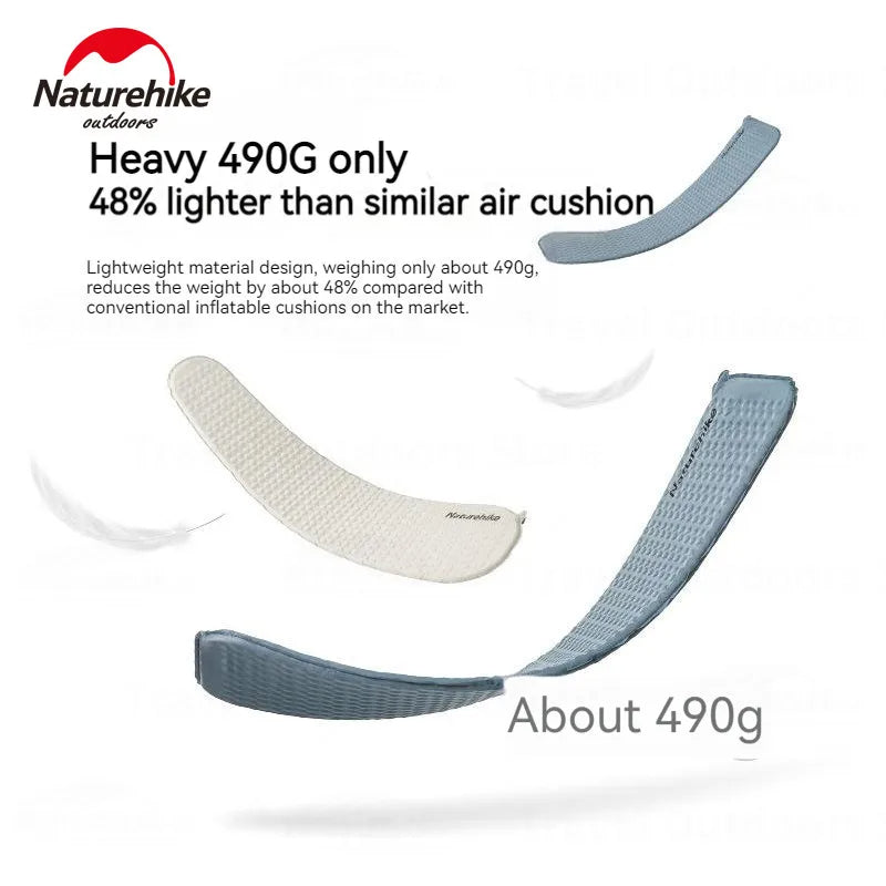 Naturehike FISHBONE Infatable Cushion Self-inflating Mat Air Sponge Single Bed Mattress Sleeping Pad Moisture-proof Two-way Valve Camping Hiking Travel