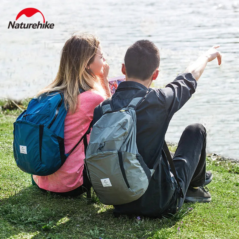 Naturehike 18L Waterproof Backpack Portable Ultralight Foldable Unisex Backpack Large Capacity Bag Soft And Breathable Wear Resistant Camping Travel Hiking Bag