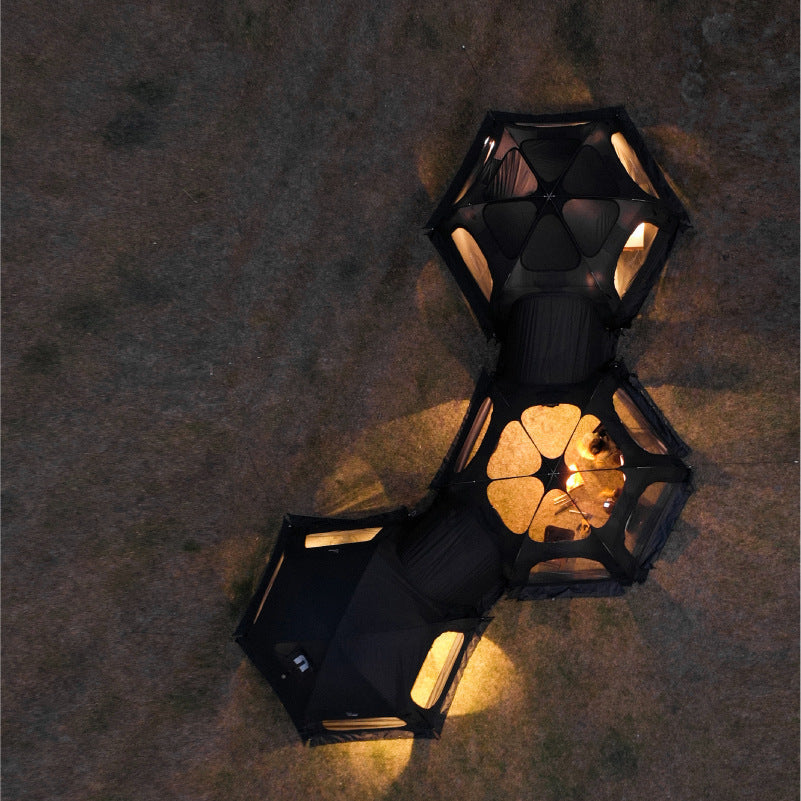 Vidalido RIDGE Series Modular Dome Tent Multiple Setup Geodesic Tent Large Space For Group Family Splicing Hexagonal Self-Supporting Waterproof Canopy