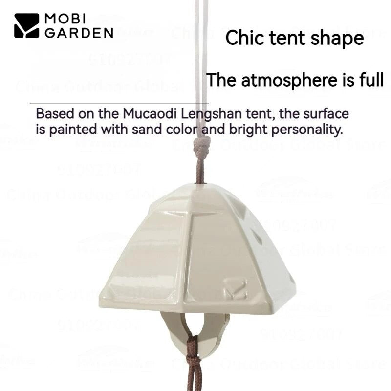MOBI GARDEN Copper Wind Chime Tent Shape Haning Bells Portable Camping Garden Decoration Outdoor Yard Meditation Relaxation Pure